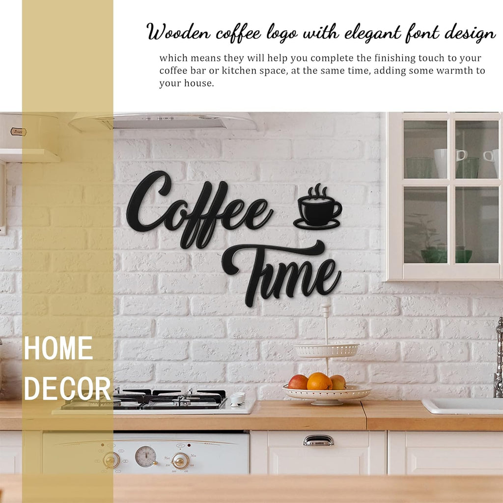Coffee Time Rustic Wall Decor Set (7-Piece) – Farmhouse Coffee Bar Signs with Coffee Cups & Beans for Kitchen, Home Office, or Café